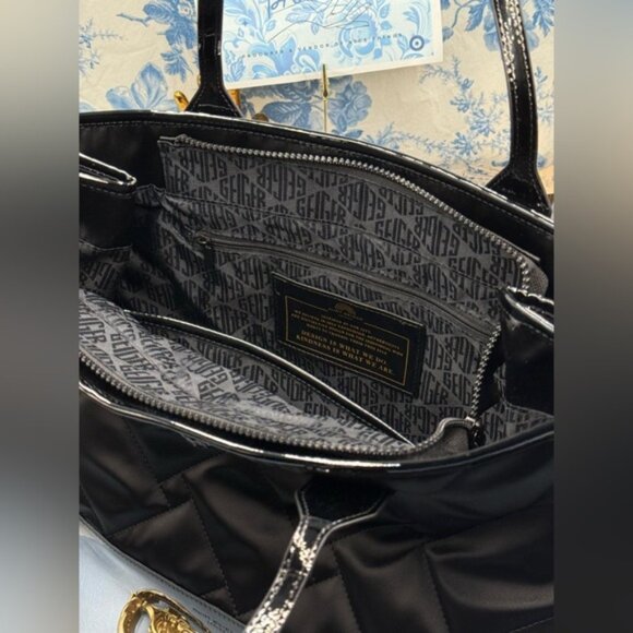 🆕 KURT GEIGER LONDON 🧿 NWT Recycled Drench Square Shopper Tote Bag, All Black - Picture 9 of 16